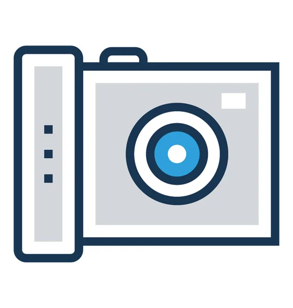 Camera Flat Line Vector Icon — Stock Vector