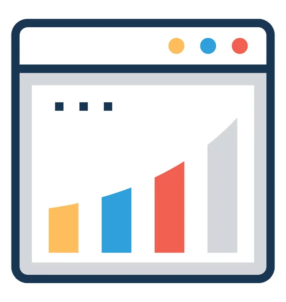 Analytics Línea Plana Vector Icon — Vector de stock