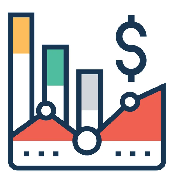 Ícone Vetor Plano Analytics — Vetor de Stock