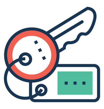 anahtar düz vektör simgesi 