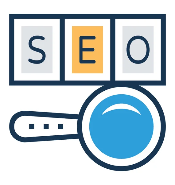 Seo Icono Vector Plano — Vector de stock