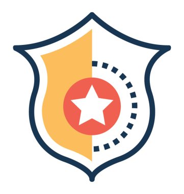 güvenlik düz vektör simgesi 