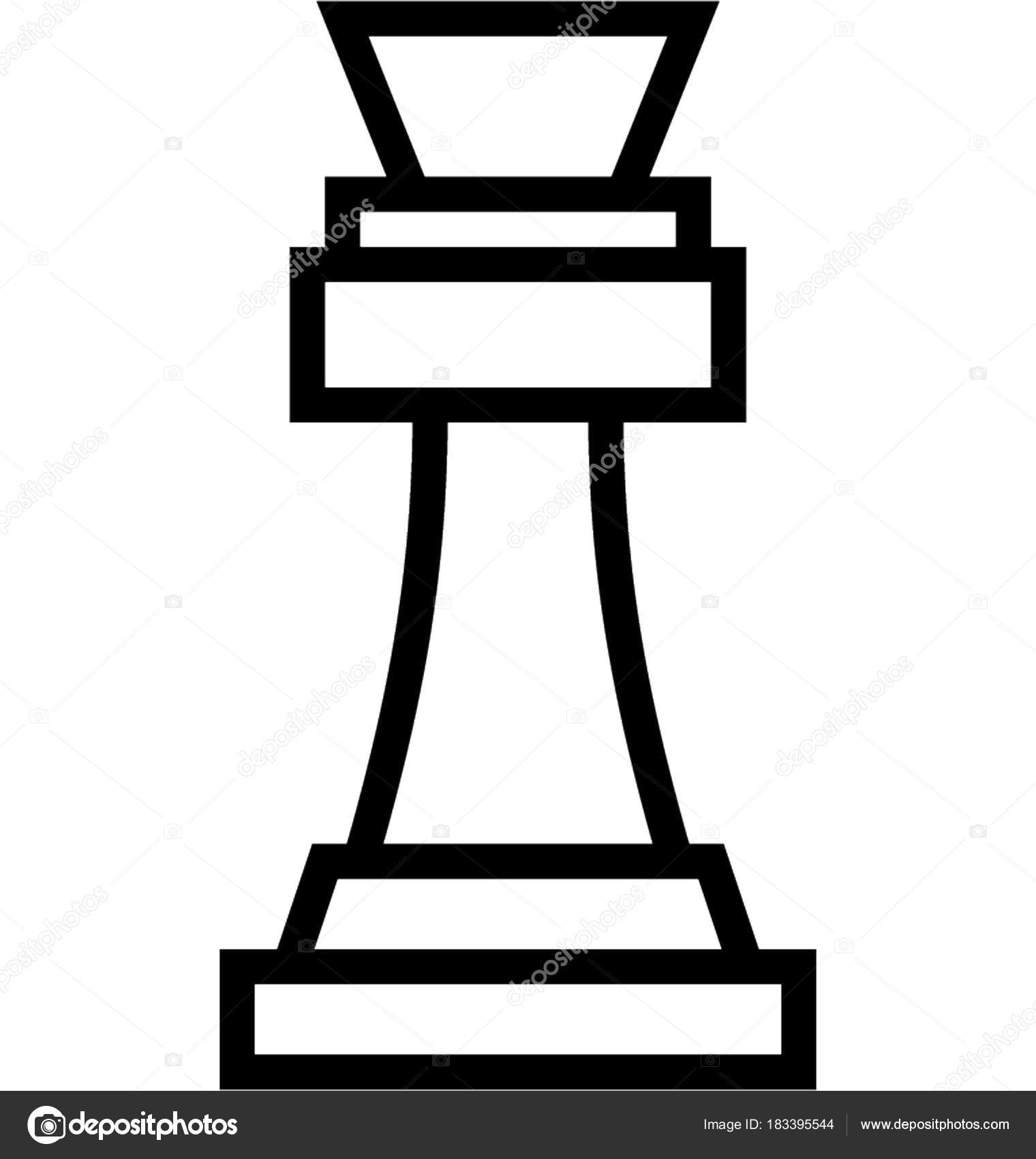 Chess Pawn Flat Line Vector Icon Stock Vector C Prosymbols