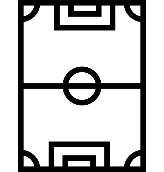 Fútbol Tierra Línea Plana Vector Icono — Vector de stock