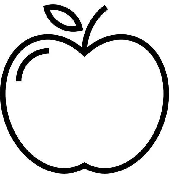Línea Plana Apple Vector Icono — Vector de stock