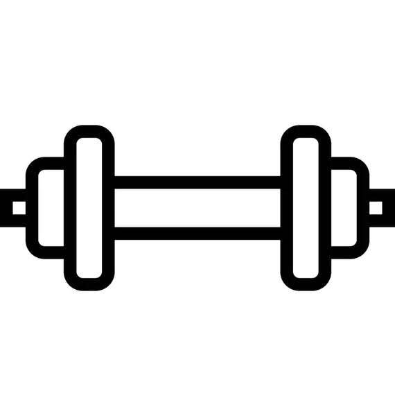 Dumbbell Línea Plana Vector Icono — Archivo Imágenes Vectoriales