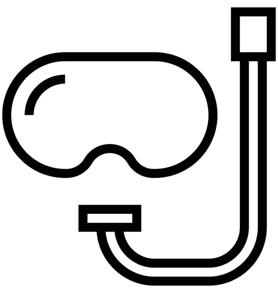 Snorkel Mask Platt Linje Vektor Symbol — Stock vektor