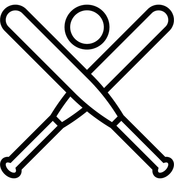 Baseball Flat Line Vektor Symbol — Stock vektor