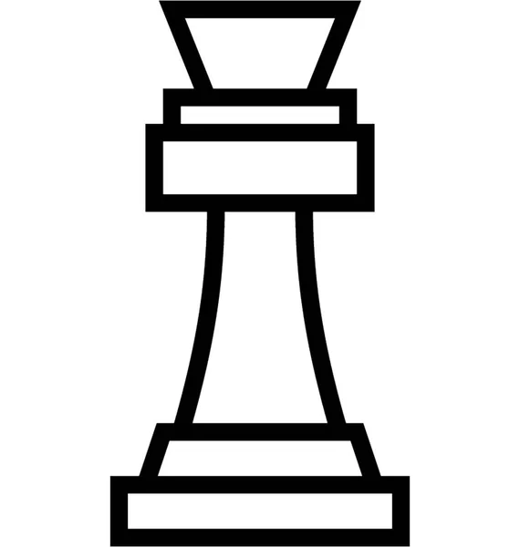 Chess Pawn Flat Line Vector Icon — Stock Vector