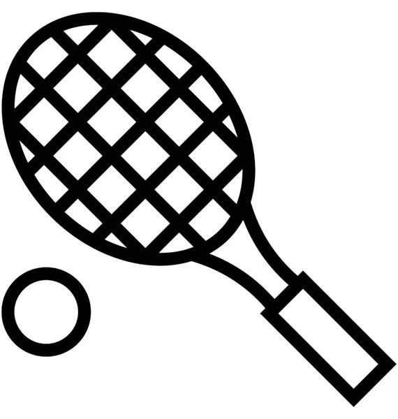Tenis Línea Plana Vector Icono — Archivo Imágenes Vectoriales