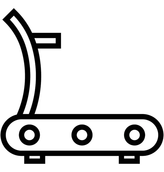 Treadmill Flat Line Vector Icon — Stock Vector