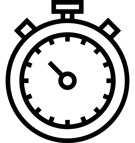 Chronomètre Ligne Plate Vector Icône — Image vectorielle