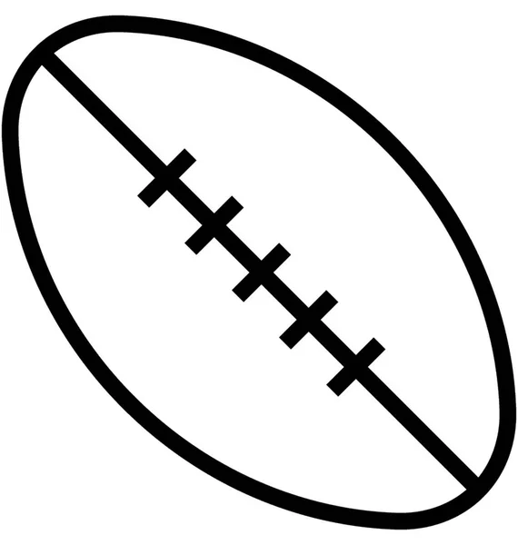 Rugby Línea Plana Vector Icono — Archivo Imágenes Vectoriales