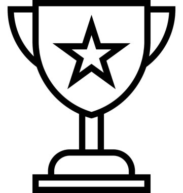 Kupa düz çizgi vektör simgesi