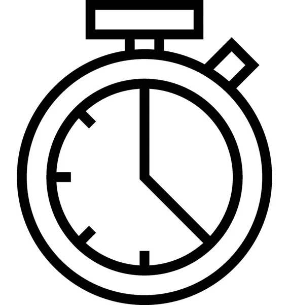 Stopwatch Flat Line Vector Icon — Stock Vector