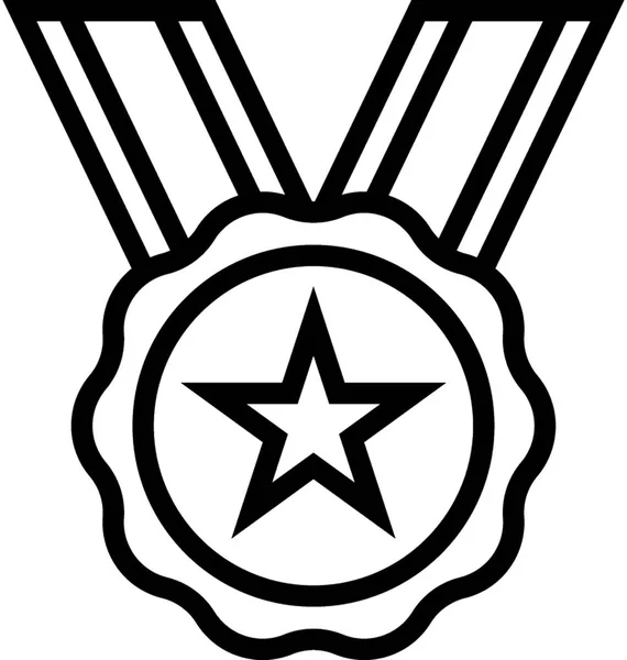 Medalj Platt Linje Vektor Symbol — Stock vektor