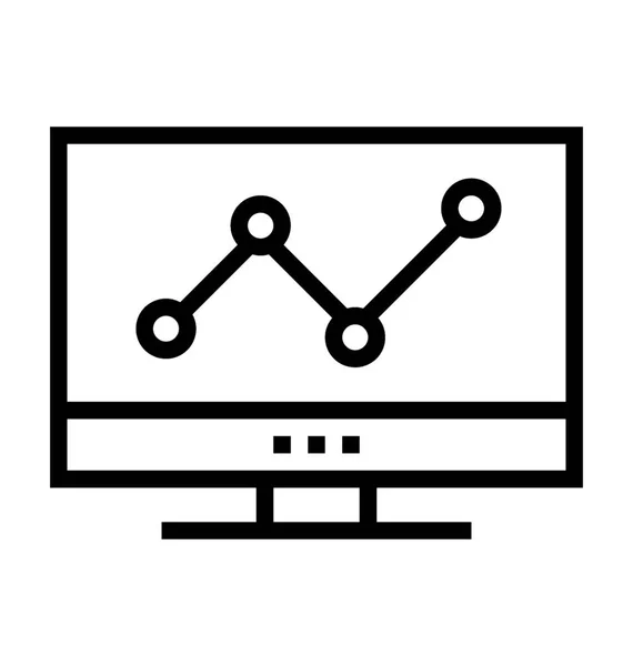 Line Graph Vector Icon — Stock Vector