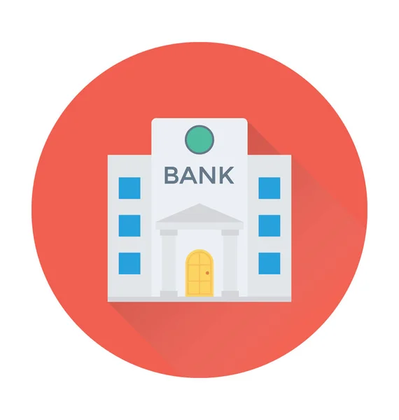 Τράπεζα Επίπεδη Διάνυσμα Εικονίδιο — Διανυσματικό Αρχείο