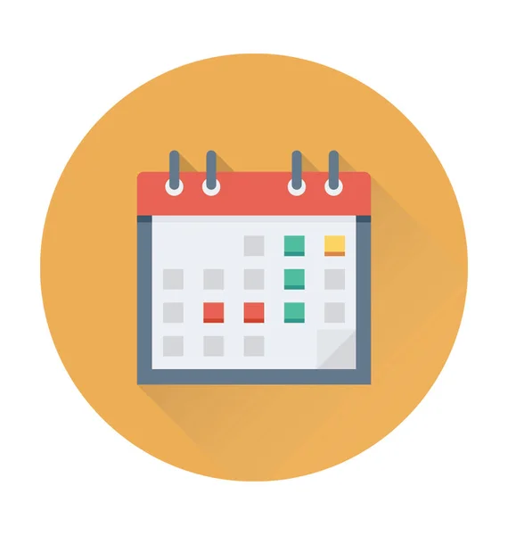 Calendario Vector Plano Icono — Vector de stock