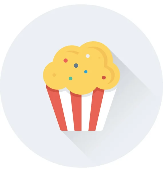 Cupcake Platte Vector Pictogram — Stockvector