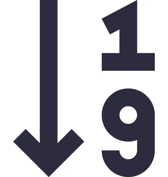 Numeric Sorting Vector Icon — Stock Vector