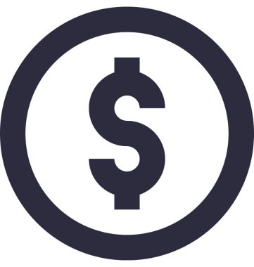 Dolar düz vektör simgesi