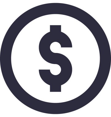 Dolar düz vektör simgesi