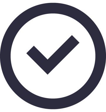 Onaylanmış düz vektör simgesi 