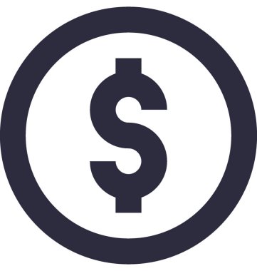 Dolar düz vektör simgesi 