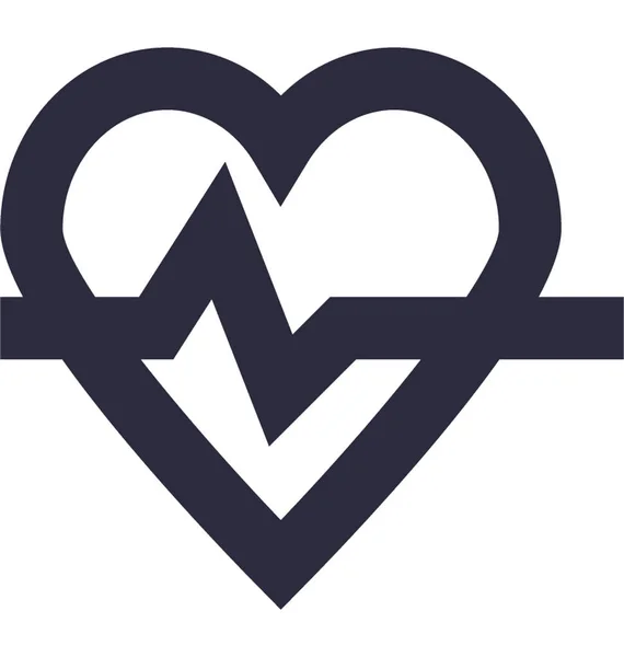 Εικονίδιο Επίπεδη Διάνυσμα Κτύπο Της Καρδιάς — Διανυσματικό Αρχείο