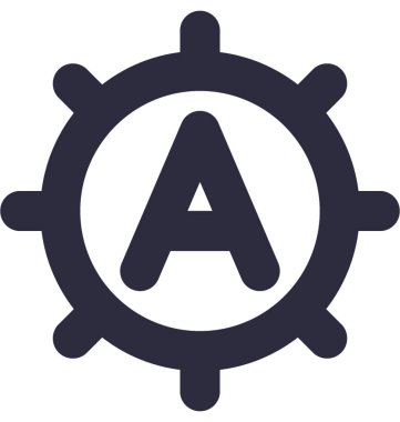 Alfabe düz vektör simgesi