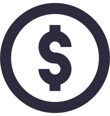 Dolar düz vektör simgesi 