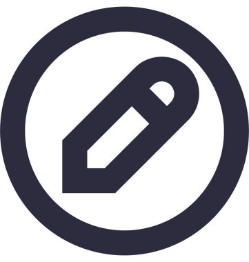 kalem düz vektör simgesi 