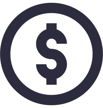 Dolar düz vektör simgesi 