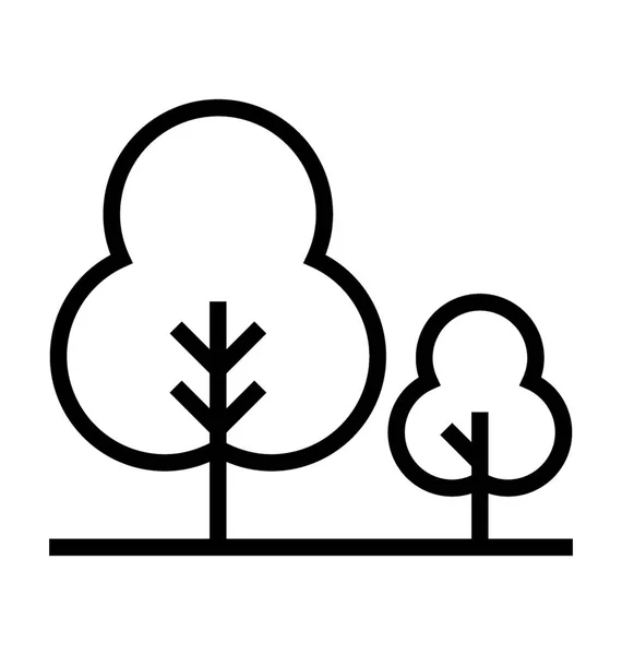 Arbustos Vector Icon Árvores — Vetor de Stock