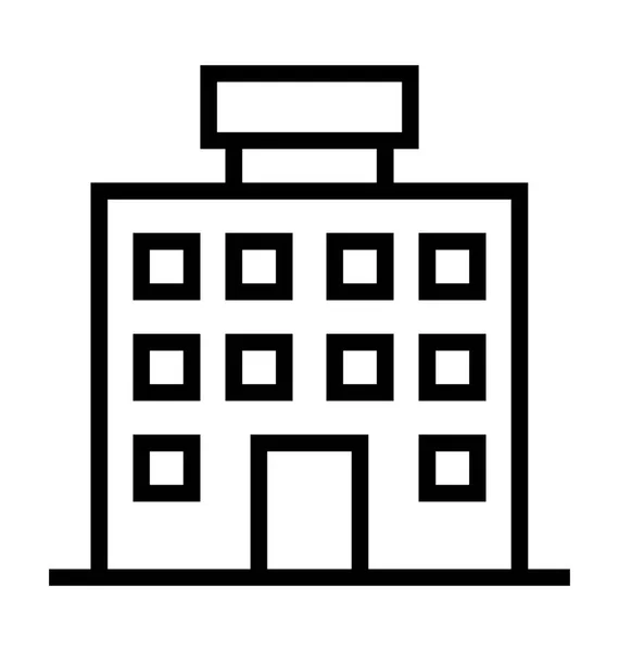 Hotelgebouw vector pictogram — Stockvector