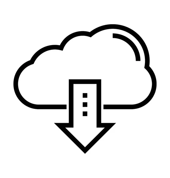 Ikona Wektora Pobierania Chmurze — Wektor stockowy