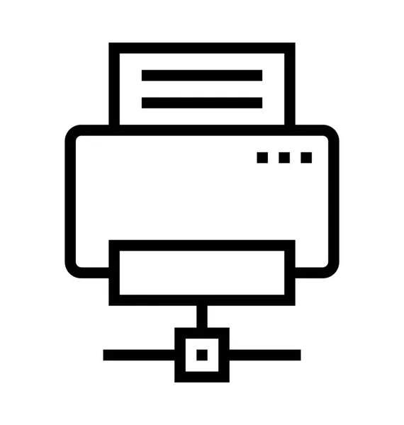 Network Printer Vector Icon — Stock Vector