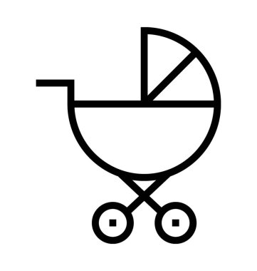  Bebek arabası vektör simgesi 