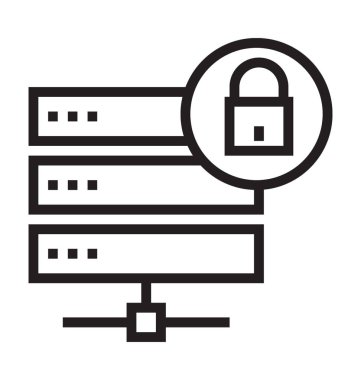 Sunucu güvenlik vektör simgesi