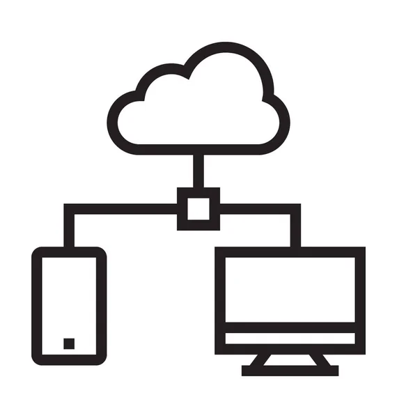Cloud Network Vector Icon — Stock Vector