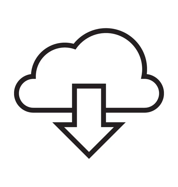 Cloud Download Vector Pictogram — Stockvector