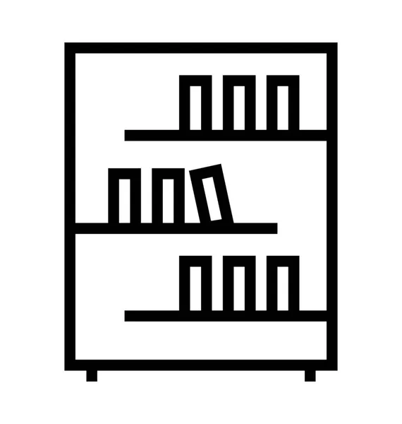 Boekenplank Platte Vector Icon — Stockvector