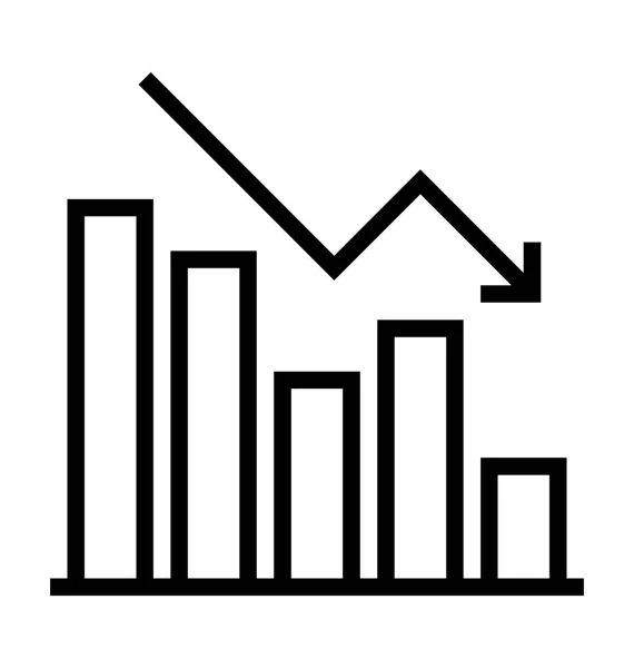 Gráfico de perda Ícone vetorial — Vetor de Stock