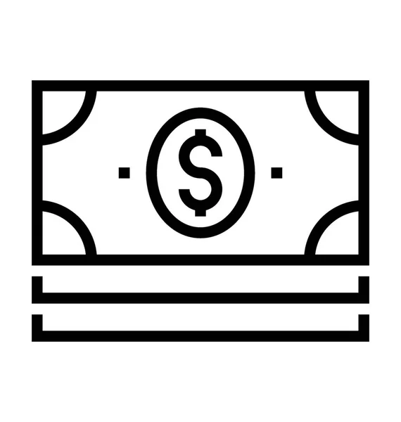 Paper Money Vector Icon — Stock Vector