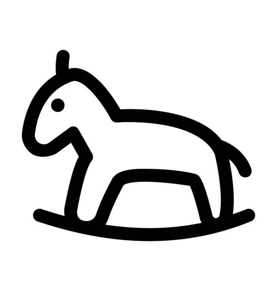 Rocking caballo vector icono — Vector de stock