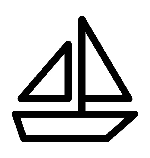 Sailboat Flat Vector Icon — Stock Vector