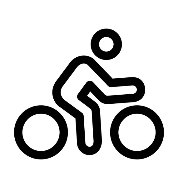 Bisikletçi Düz Vektör Simgesi — Stok Vektör