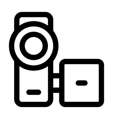 Video kamera düz vektör simgesi