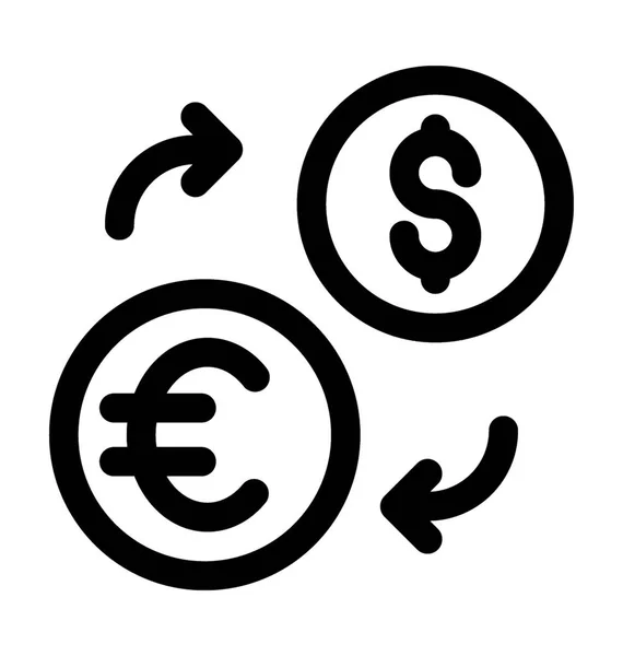 Cambio de divisas icono vector — Vector de stock